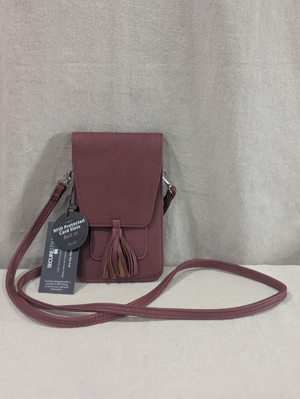 NWT K-Carroll Crossbody Purse Vegan Leather w/ RFID Card Holder Travel Vacation